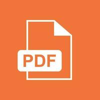 pdf herunterladen Vektor Symbol. einfach eben Piktogramm zum Geschäft, Marketing, Internet Konzept. Vektor Illustration auf Orange Hintergrund.