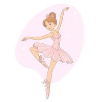 wunderschönes hübsches kleines Ballerina-Mädchen vektor