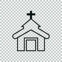 Kirche Symbol im transparent Stil. Kapelle Vektor Illustration auf isoliert Hintergrund. religiös Gebäude Geschäft Konzept.