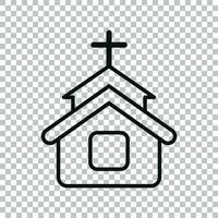 Kirche Symbol im transparent Stil. Kapelle Vektor Illustration auf isoliert Hintergrund. religiös Gebäude Geschäft Konzept.