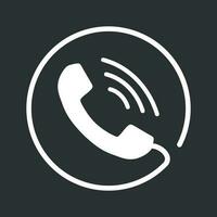 Telefon Symbol Vektor, Kontakt, Unterstützung Bedienung Zeichen isoliert auf schwarz Hintergrund. Telefon, Kommunikation Symbol im eben Stil. vektor