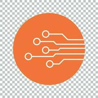 krets styrelse ikon. teknologi schema symbol platt vektor illustration på orange bakgrund.