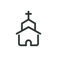 Kirche Symbol im eben Stil. Kapelle Vektor Illustration auf Weiß isoliert Hintergrund. religiös Gebäude Geschäft Konzept.