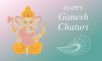 Lycklig ganesh chaturthi för hälsning kort, affisch, baner, bakgrund för ganesh chaturthi festival av Indien vektor