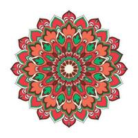Farbe Mandala Ornament Design mit ein Kreis im das Mitte isoliert auf ein dunkel Hintergrund vektor