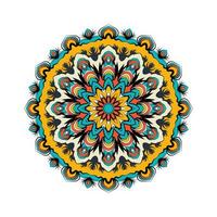 hell Farben Mandala Design oder ethnisch Mandala mit bunt Stammes- Ornament. kreativ Luxus dekorativ runden Mandala Hintergrund Vorlage mit das Färbung Buch. vektor