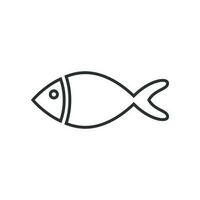 Fisch Zeichen Symbol im eben Stil. Goldfisch Vektor Illustration auf Weiß isoliert Hintergrund. Meeresfrüchte Geschäft Konzept.