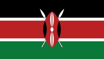 Kenia Flagge Symbol im eben Stil. National Zeichen Vektor Illustration auf Weiß isoliert Hintergrund. politisch Geschäft Konzept.