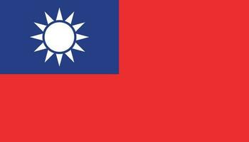 Taiwan Flagge Symbol im eben Stil. National Zeichen Vektor Illustration. politisch Geschäft Konzept.