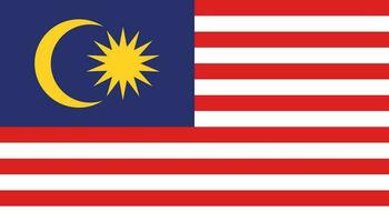 Malaysia Flagge Symbol im eben Stil. National Zeichen Vektor Illustration. politisch Geschäft Konzept.