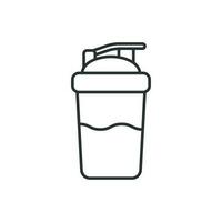 Shaker Symbol im eben Stil. Sport Flasche Vektor Illustration auf Weiß isoliert Hintergrund. Fitness Container Geschäft Konzept.