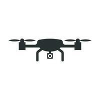 Drohne Quadrocopter Symbol im eben Stil. Quadcopter Kamera Vektor Illustration auf Weiß isoliert Hintergrund. Hubschrauber Flug Geschäft Konzept.