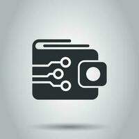 Digital Brieftasche Symbol im eben Stil. Krypto Tasche Vektor Illustration auf Weiß Hintergrund. online Finanzen, E-Commerce Geschäft Konzept.