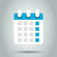 Kalender Agenda Symbol im eben Stil. Planer Vektor Illustration auf Weiß Hintergrund. Kalender Geschäft Konzept.