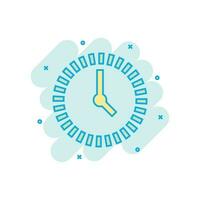 Uhr-Countdown-Symbol im Comic-Stil. Zeit Chronometer Vektor Cartoon Illustration Piktogramm. Uhr-Business-Konzept-Splash-Effekt.