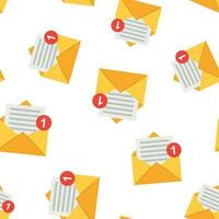 Mail Briefumschlag Symbol nahtlos Muster Hintergrund. Email Botschaft Vektor Illustration. Briefkasten Email Symbol Muster.