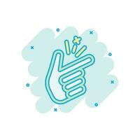 Fingerschnappsymbol im Comic-Stil. Finger Ausdruck Vektor Cartoon Illustration Piktogramm. Snap-Geste-Business-Konzept-Splash-Effekt.