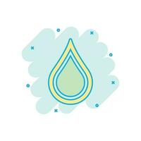 Wassertropfen-Symbol im Comic-Stil. Regentropfen Vektor Cartoon Illustration Piktogramm. Tröpfchen Wasser Blob Geschäftskonzept Splash-Effekt.