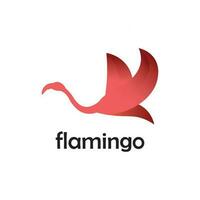 flamingo logotyp med minimalistisk design vektor