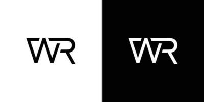 modern och stark wr logotyp design vektor