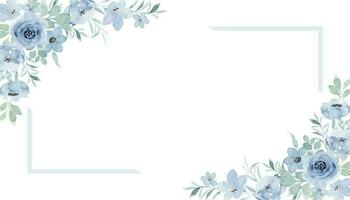 blå reste sig blomma ram med vattenfärg för bröllop, födelsedag, kort, bakgrund, inbjudan, tapet, klistermärke, dekoration etc. vektor