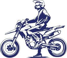 Vektor Design von Moto-Cross springen Silhouette, extrem Fahrrad Kunststück Logo