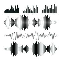 Vektor Klang Wellenformen Symbol. Klang Wellen und Musical Impuls Vektor Illustration auf Weiß Hintergrund.