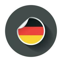 Deutschland Aufkleber mit Flagge. Vektor Illustration mit lange Schatten.