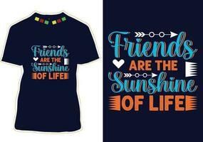 Freundschaft Tag T-Shirt Design vektor