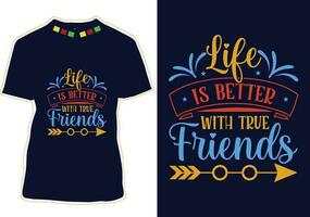 Freundschaft Tag T-Shirt Design vektor