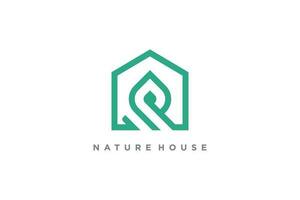 hus logotyp design med natur begrepp vektor