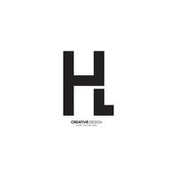 enkel form unik brev hl eller lh modern monogram logotyp. hl logotyp. lh logowebb vektor