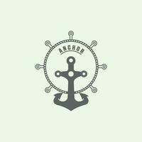 Kreuzfahrt Schiff Anker Jahrgang Zeichen minimalistisch Design Logo vektor