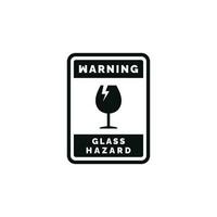 Glas Gefahr Vorsicht Warnung Symbol Design Vektor