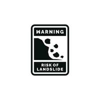 Risiko von Erdrutsch Vorsicht Warnung Symbol Design Vektor