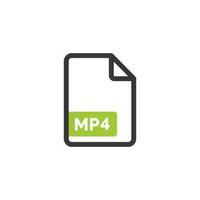 mP4 fil ikon isolerat på vit bakgrund vektor