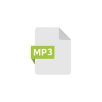 mp3 Datei Symbol isoliert auf Weiß Hintergrund vektor