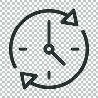 Uhr Countdown Symbol im eben Stil. Zeit Chronometer Vektor Illustration auf isoliert Hintergrund. Uhr Geschäft Konzept.