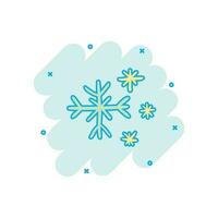 vektor tecknad serie hand dragen snöflinga ikon i komisk stil. snö flaga skiss klotter illustration piktogram. ritad för hand vinter- jul företag stänk effekt begrepp.