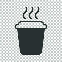 kaffe, te kopp ikon i platt stil. kaffe råna vektor illustration på isolerat bakgrund. dryck företag begrepp.
