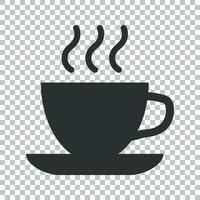 kaffe, te kopp ikon i platt stil. kaffe råna vektor illustration på isolerat bakgrund. dryck företag begrepp.