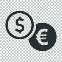 mynt stack ikon i platt stil. dollar mynt vektor illustration på isolerat bakgrund. pengar staplade företag begrepp.