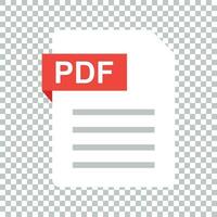 pdf dokumentieren Hinweis Symbol im eben Stil. Papier Blatt Vektor Illustration auf isoliert Hintergrund. pdf Notizblock dokumentieren Geschäft Konzept.