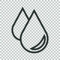 Wasser fallen Symbol im eben Stil. Regentropfen Vektor Illustration auf isoliert Hintergrund. Tröpfchen Wasser Klecks Geschäft Konzept.