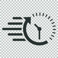 klocka nedräkning ikon i platt stil. tid kronometer vektor illustration på isolerat bakgrund. klocka företag begrepp.