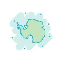 vektor tecknad serie antarctica Karta ikon i komisk stil. antarctica tecken illustration piktogram. kartografi Karta företag stänk effekt begrepp.