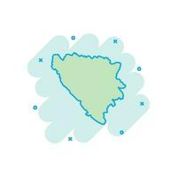 vektor tecknad serie bosnien och herzegovina Karta ikon i komisk stil. bosnien och herzegovina tecken illustration piktogram. kartografi Karta företag stänk effekt begrepp.
