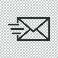 Mail Briefumschlag Symbol im eben Stil. Email Botschaft Vektor Illustration auf isoliert Hintergrund. Briefkasten Email Geschäft Konzept.