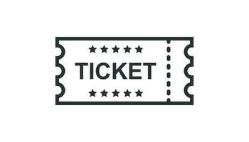 Kinoticket-Symbol im flachen Stil. Geben Sie eine Coupon-Eingangsvektorillustration auf weißem, isoliertem Hintergrund zu. Ticket-Geschäftskonzept. vektor