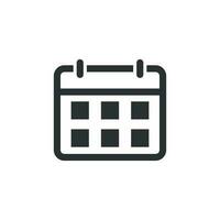 Kalender Agenda Symbol im eben Stil. Planer Vektor Illustration auf Weiß isoliert Hintergrund. Kalender Geschäft Konzept.